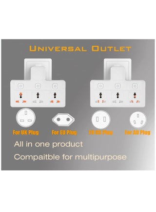 Tycom Power Adaptor Multi Plug Extension ، Extender Wall Charger Socket 3 way Multi Electric Outlet Adapter ، محطة شحن للمنزل والمكتب （3 Way） - view 5