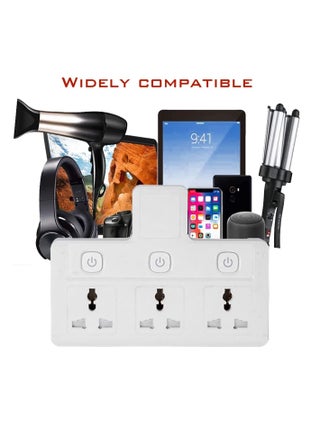 Tycom Power Adaptor Multi Plug Extension ، Extender Wall Charger Socket 3 way Multi Electric Outlet Adapter ، محطة شحن للمنزل والمكتب （3 Way） - view 4