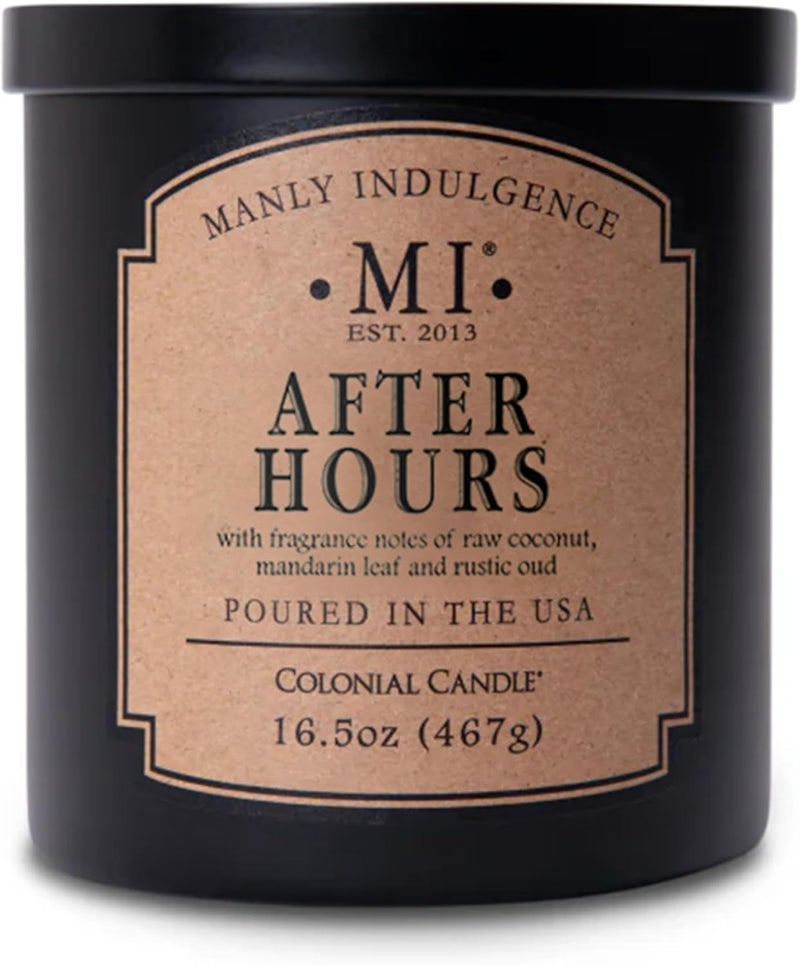 Manly Indulgence Scented Candles for Men|After Hours – Coconut, Mandarin & Oud|Strong Masculine Fragrance, Long-Lasting Candles for Home|Soy Blend Wax|16.5 oz – Up to 60H Burn|Made in The USA - Image 1
