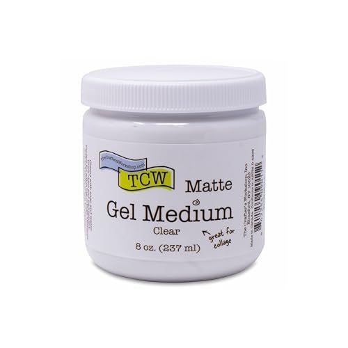 The Crafter's Workshop Matte Gel Medium for Acrylic Paint - Dimensional Clear Texture Paste for Stenciling & Mixed Media Art - Boutique Quality, 8 oz Jar - Image 1