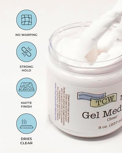 The Crafter's Workshop Matte Gel Medium for Acrylic Paint - Dimensional Clear Texture Paste for Stenciling & Mixed Media Art - Boutique Quality, 8 oz Jar - Image 2