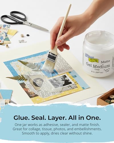 The Crafter's Workshop Matte Gel Medium for Acrylic Paint - Dimensional Clear Texture Paste for Stenciling & Mixed Media Art - Boutique Quality, 8 oz Jar - Image 3