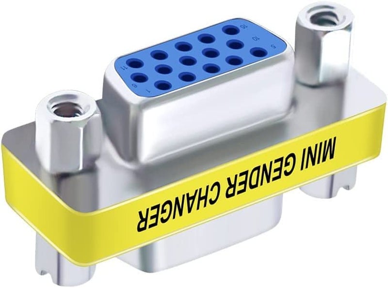 fdealz [ 3 Pieces ] VGA F/F Joiner, HD15 VGA SVGA Female to Female Mini Gender Changer Coupler Adapter, VGA Female to VGA Female Connector, VGA Female Joiner - Image 4