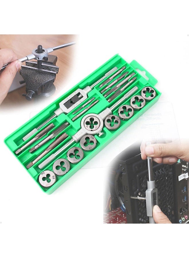 Poaker 20-Piece Metric Tap and Die Set M3–M12 – Thread Cutter Set with Drill for Internal & External Threading – Tap Die Kit for Engines, Automotive, Plumbing & Home Repair Tasks - Image 5