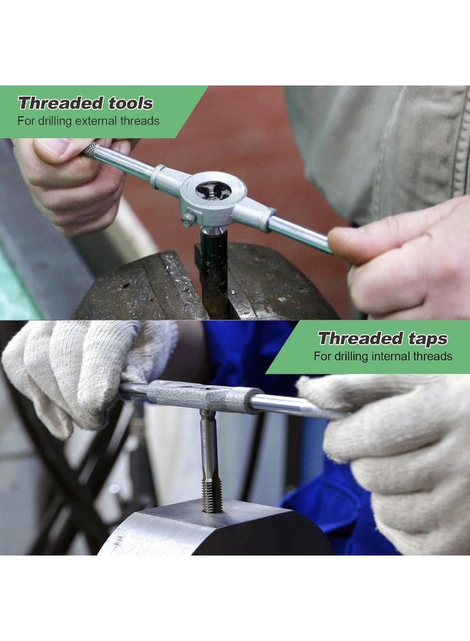 Poaker 20-Piece Metric Tap and Die Set M3–M12 – Thread Cutter Set with Drill for Internal & External Threading – Tap Die Kit for Engines, Automotive, Plumbing & Home Repair Tasks - Image 4