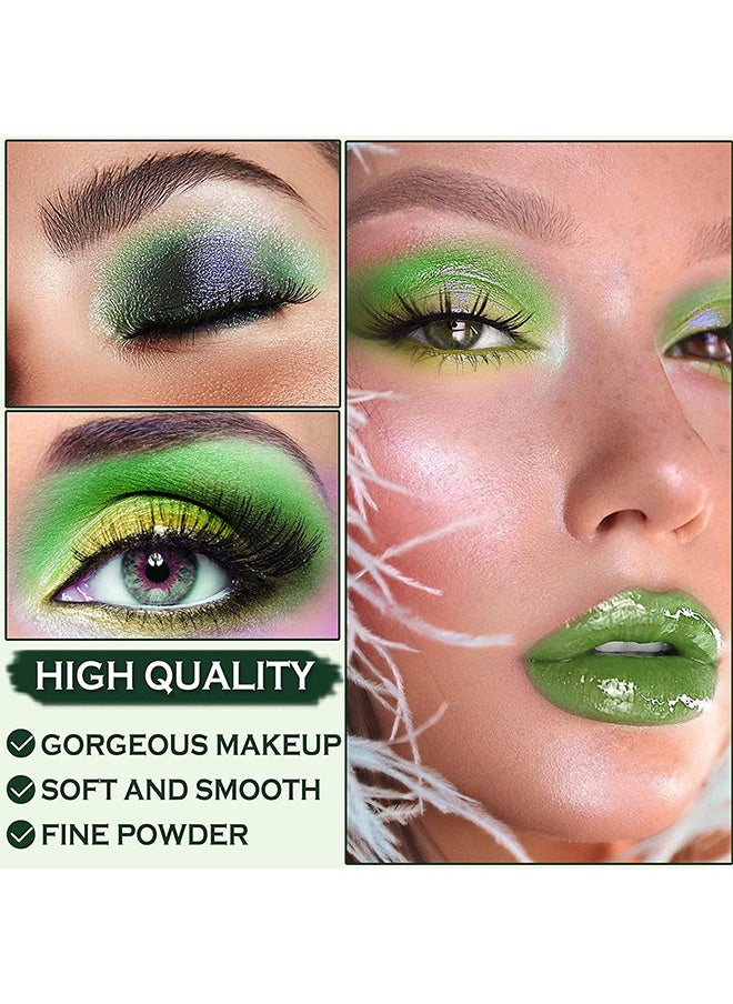 Technic - Green Eyeshadow Palette, Green Glitter Eyeshadow Highly Pigmented, Forest Emerald Green Makeup Palettes, Yellow Lime Grass Grinch Green Makeup Eye Shadow Pallet 15 Color For Women - Image 1