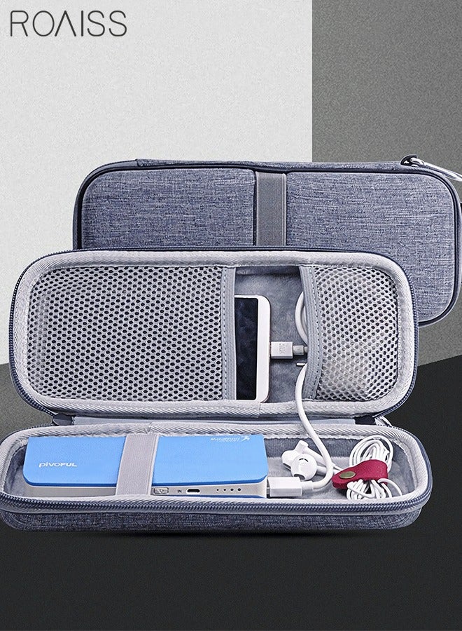 roaiss Power Bank Charger Storage Bag Mobile Phone Protection Bag Waterproof Soft Safety Flannel Lining Travel Accessories for Men Women Grey - Image 2