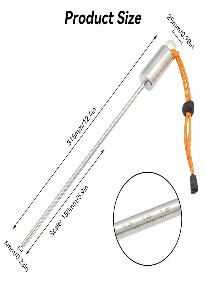 Frdhee Scuba Diving Stick 12", 316 Stainless Steel Scuba Stick Pointer Rod with Measurement Adjustable Lanyard and Swivel Snap Bolt for Underwater Shaker Noise Maker - Image 2