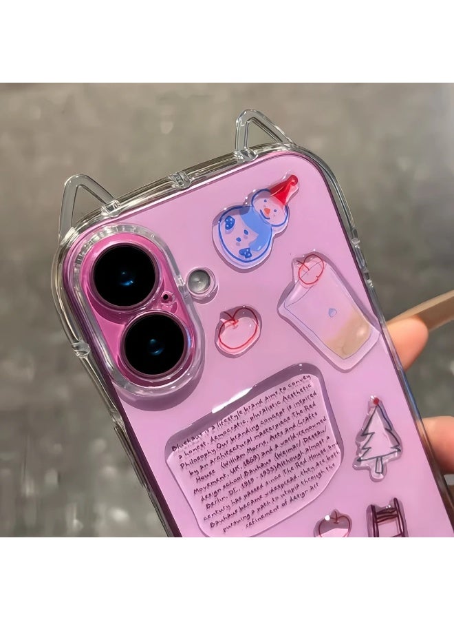 NIBEMINENT Snowman Glue Protective TPU Case Cover For iPhone 15 Plus, Clear - Image 3