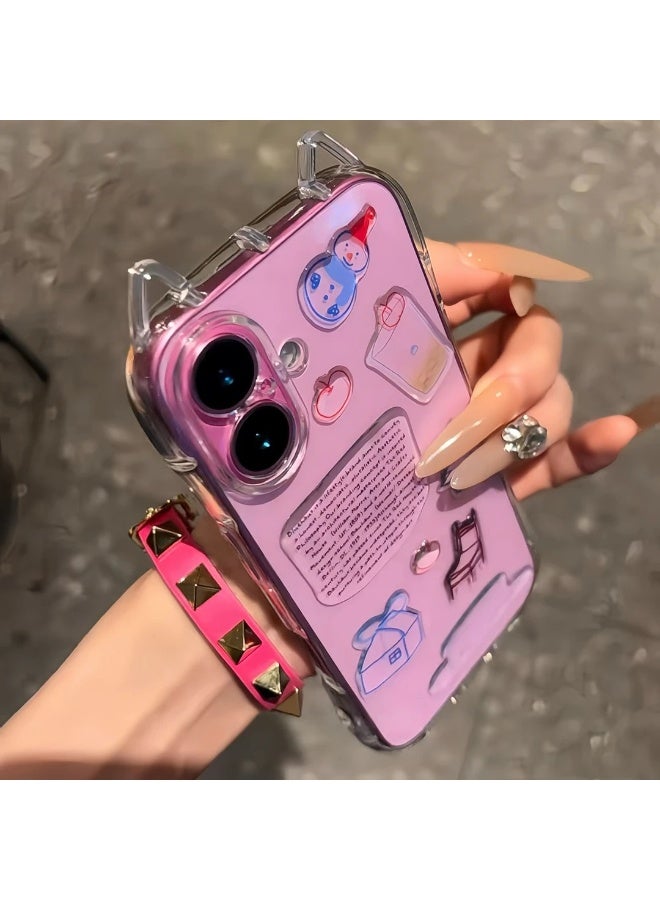 NIBEMINENT Snowman Glue Protective TPU Case Cover For iPhone 15 Plus, Clear - Image 1