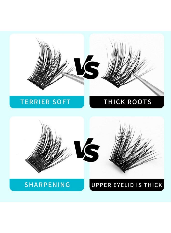 Hannahool Large Pack,DIY Eye Lashes Extensions 120pcs Wide Stem Cluster Eyelashes Mixed 10-12-14-16mm/14-16-18mm/12-14-16mm Individual False Eyelashes Dramatic Look (mixed 10-12-14-16mm) - Image 5