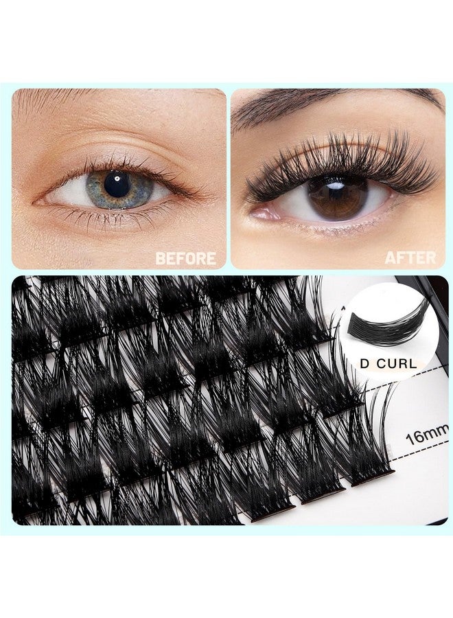 Hannahool Large Pack,DIY Eye Lashes Extensions 120pcs Wide Stem Cluster Eyelashes Mixed 10-12-14-16mm/14-16-18mm/12-14-16mm Individual False Eyelashes Dramatic Look (mixed 10-12-14-16mm) - Image 4