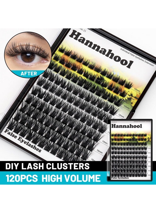 Hannahool Large Pack,DIY Eye Lashes Extensions 120pcs Wide Stem Cluster Eyelashes Mixed 10-12-14-16mm/14-16-18mm/12-14-16mm Individual False Eyelashes Dramatic Look (mixed 10-12-14-16mm) - Image 3