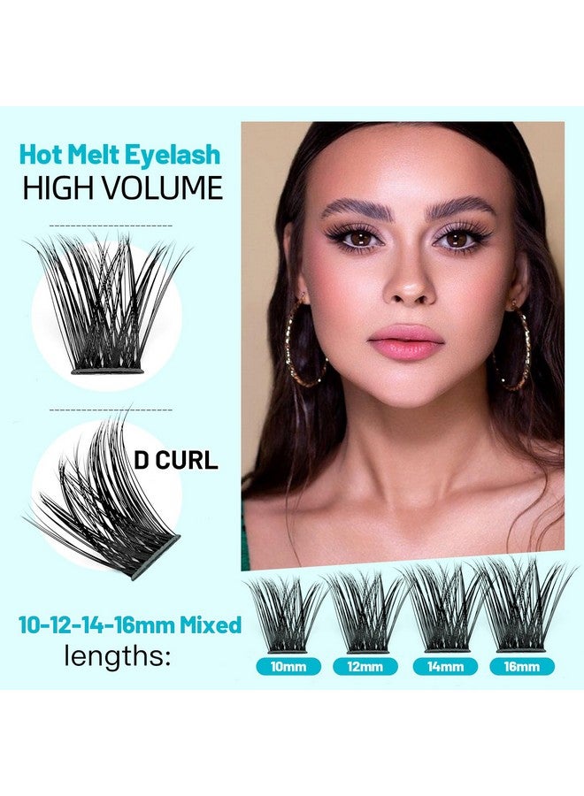 Hannahool Large Pack,DIY Eye Lashes Extensions 120pcs Wide Stem Cluster Eyelashes Mixed 10-12-14-16mm/14-16-18mm/12-14-16mm Individual False Eyelashes Dramatic Look (mixed 10-12-14-16mm) - Image 2