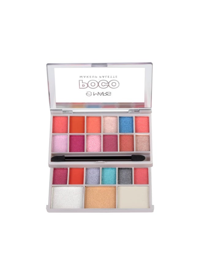 مارس لوحة مكياج وظلال عيون مارس بوكو ماتيه مع علبة منزلقة | أداة توزيع مجانية | يدوم طويلاً | تركيبة غنية وسهلة المزج | ٢١ درجة لون (٢٠ جرام) (٠٢-متعدد الألوان) - Image 1