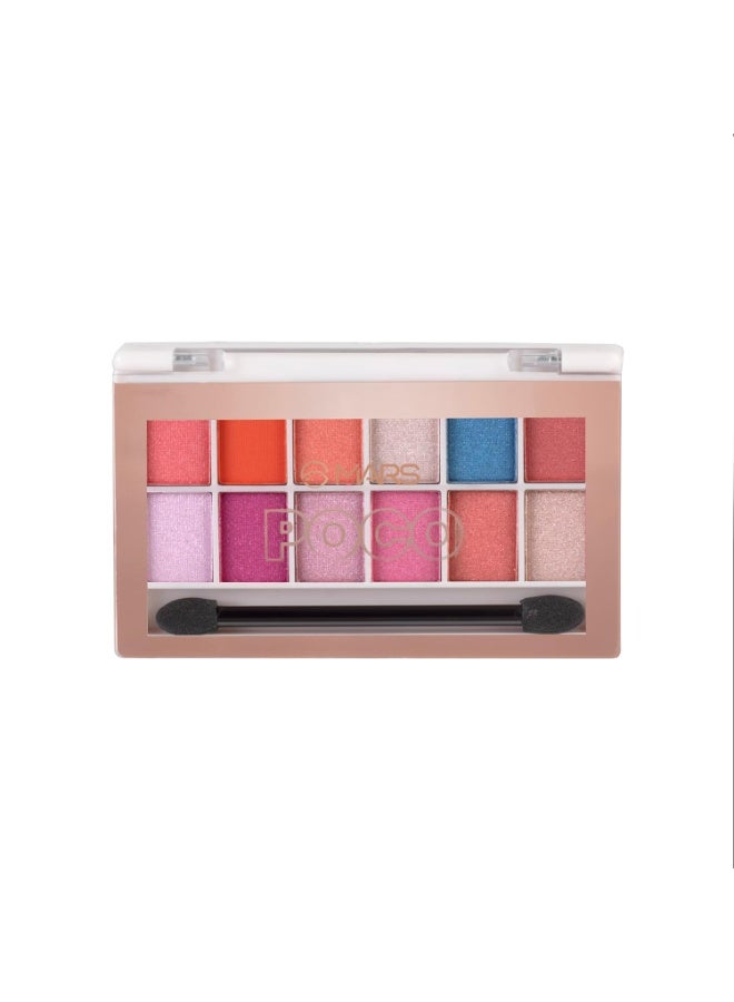 مارس لوحة مكياج وظلال عيون مارس بوكو ماتيه مع علبة منزلقة | أداة توزيع مجانية | يدوم طويلاً | تركيبة غنية وسهلة المزج | ٢١ درجة لون (٢٠ جرام) (٠٢-متعدد الألوان) - Image 2