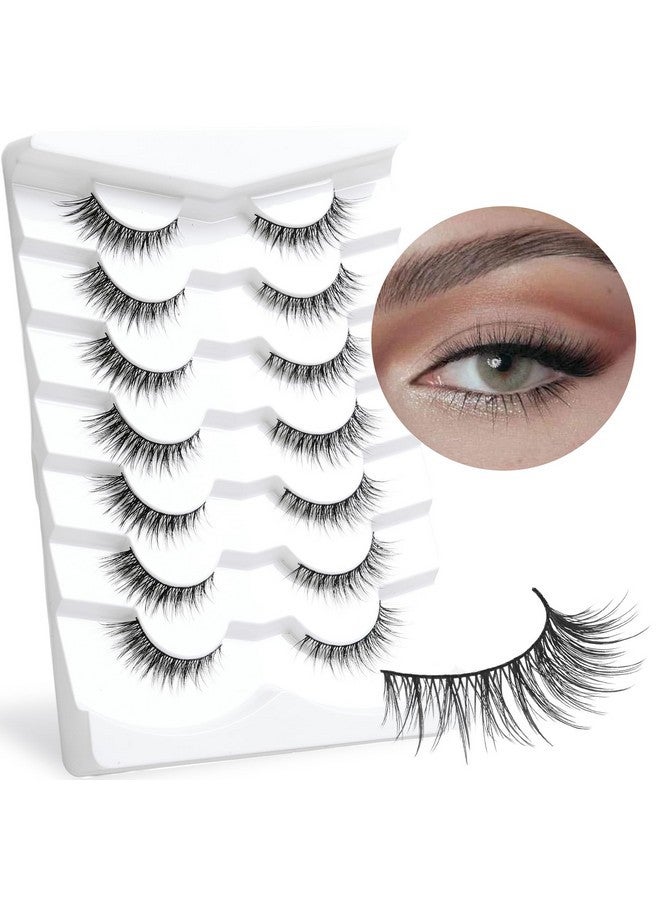 Onlyall Natural Lashes Wispy Lashes Natural Look False Eyelashes Natural Flared Eyelashes False Eye Lashes Soft Fluffy Lashes 7 Pairs D9 Natural Foxy-12Mm - Image 1