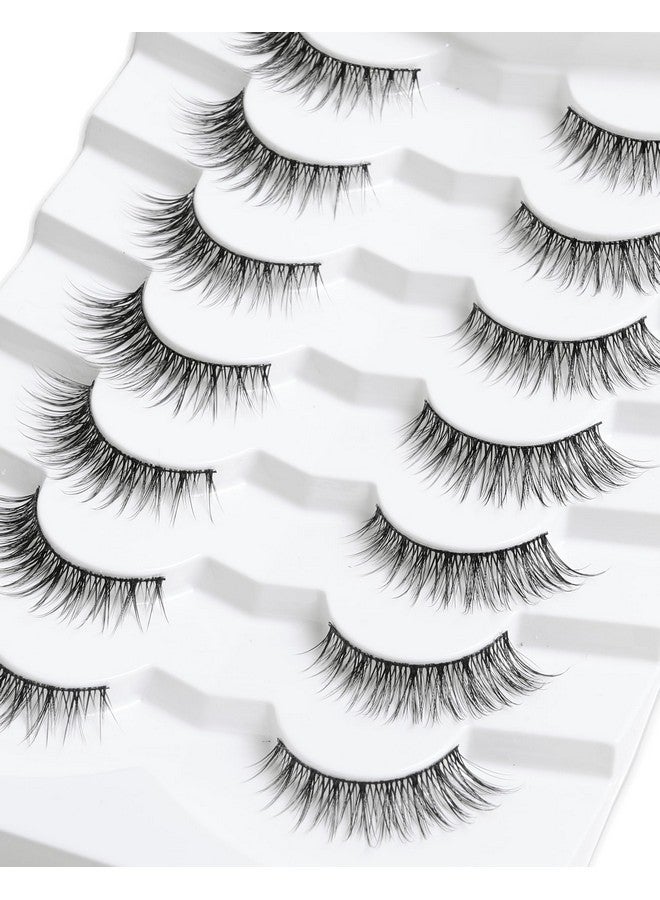 Onlyall Natural Lashes Wispy Lashes Natural Look False Eyelashes Natural Flared Eyelashes False Eye Lashes Soft Fluffy Lashes 7 Pairs D9 Natural Foxy-12Mm - Image 5