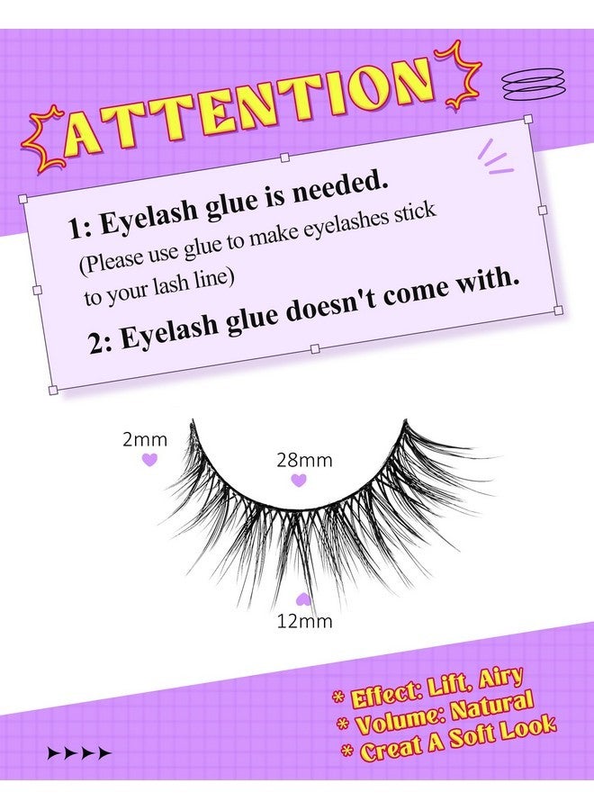 Onlyall Natural Lashes Wispy Lashes Natural Look False Eyelashes Natural Flared Eyelashes False Eye Lashes Soft Fluffy Lashes 7 Pairs D9 Natural Foxy-12Mm - Image 2