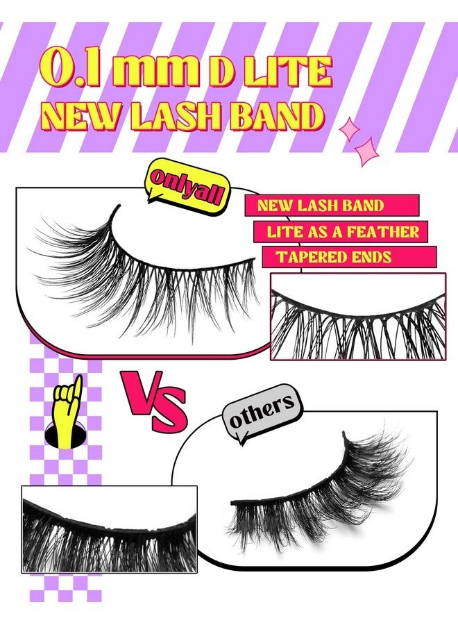 Onlyall Natural Lashes Wispy Lashes Natural Look False Eyelashes Natural Flared Eyelashes False Eye Lashes Soft Fluffy Lashes 7 Pairs D9 Natural Foxy-12Mm - Image 3
