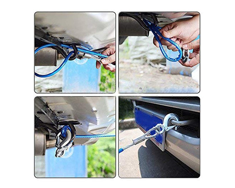 Boriva Towing Cable | Car Heavy Duty | Tow Rope Wire Rope | Capacity Emergency Tow Cable with Self Locking Hook | Line Truck Off Road | Auto Car Cables Tow Rope (12 MM) - Image 3