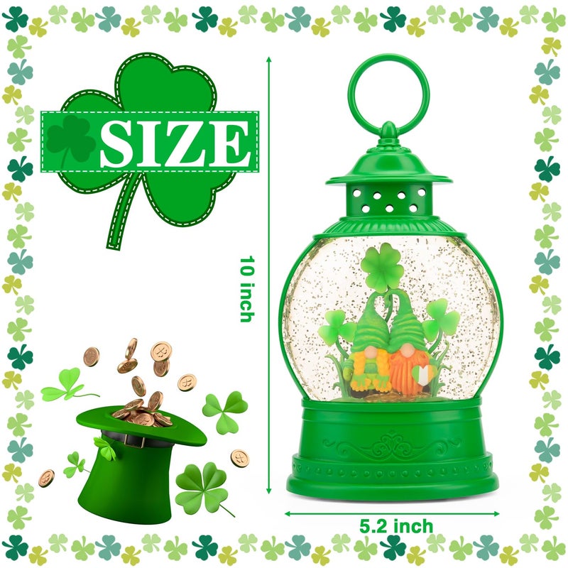 PestiLite St Patricks Day Lucky Shamrock Gnomes Snow Globe for St Patricks Day Decorations,6H Timer, USB/Battery Operated,St Patricks Day Decor for Home Indoor/Outdoor and Home Party Supplies - Image 5