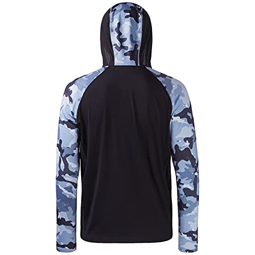 BASSDASH Men’s UPF 50 Performance Fishing Shirt Cooling Hoodie Camo Long Sleeve FS17M - Image 2