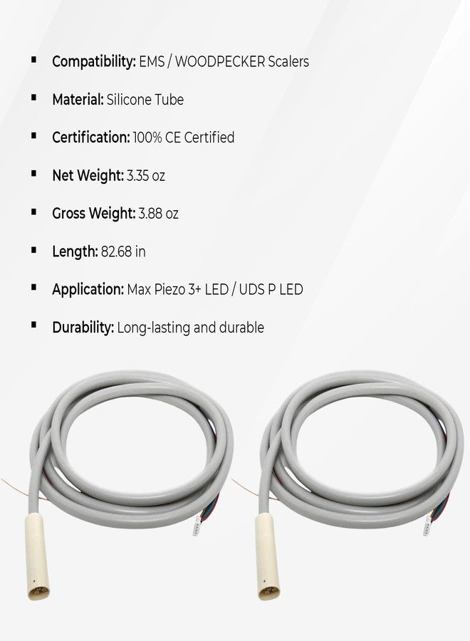 WALDENT كابل جهاز تنظيف الأسنان بالموجات فوق الصوتية من والدنت، متوافق مع Max Piezo 3+ LED وUDS P LED | كابل بديل متين ومرن لجهاز تنظيف الأسنان بالموجات فوق الصوتية | ملحق لطب الأسنان - Image 4