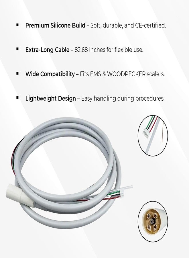 WALDENT كابل جهاز تنظيف الأسنان بالموجات فوق الصوتية من والدنت، متوافق مع Max Piezo 3+ LED وUDS P LED | كابل بديل متين ومرن لجهاز تنظيف الأسنان بالموجات فوق الصوتية | ملحق لطب الأسنان - Image 5