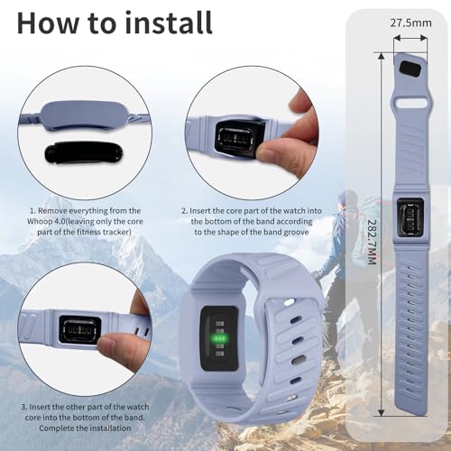 Zspoly Silicone Sport Band Compatible with Whoop 5.0 Bands One, Peak and Life,Soft Comfort Durable Replacement Wristbands Compatible with Whoop 5.0 Silicone Bands - Image 5