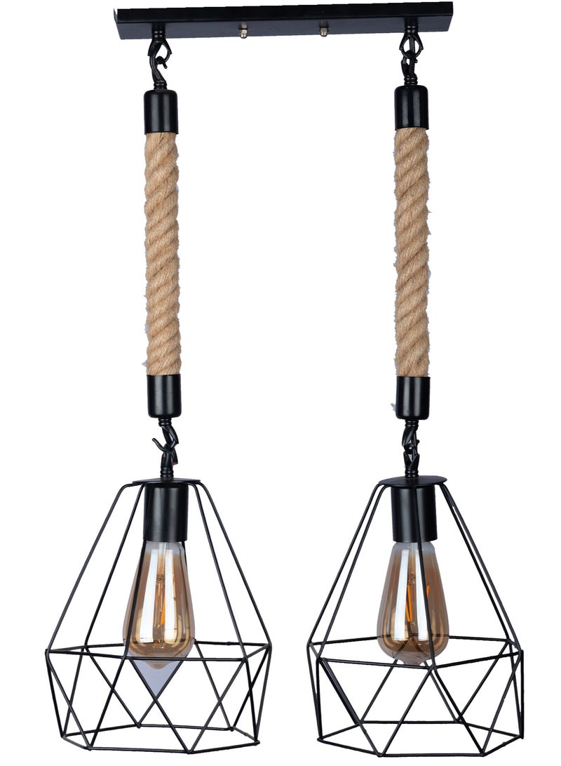 El Rawda Lighting Ritmo Ceiling Lamp | modern decorative LED E27 pendant light ceiling lamp hanging | suitable for any room | Color: Beige | Size: 63x44x63 cm - Image 1