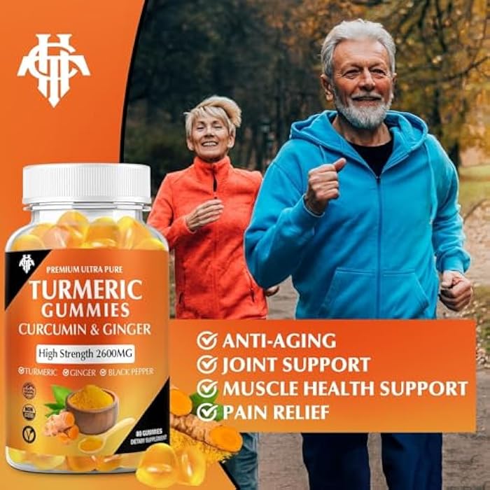 CHANUBITO Turmeric Curcumin Gummies (2 Pack) - Turmeric Curcumin Supplements with Ginger & Black Pepper Gummies for Immune Muscle Support Healthy Skin - Vegan, Gluten Free, Low Sugar - for Adults - Image 3