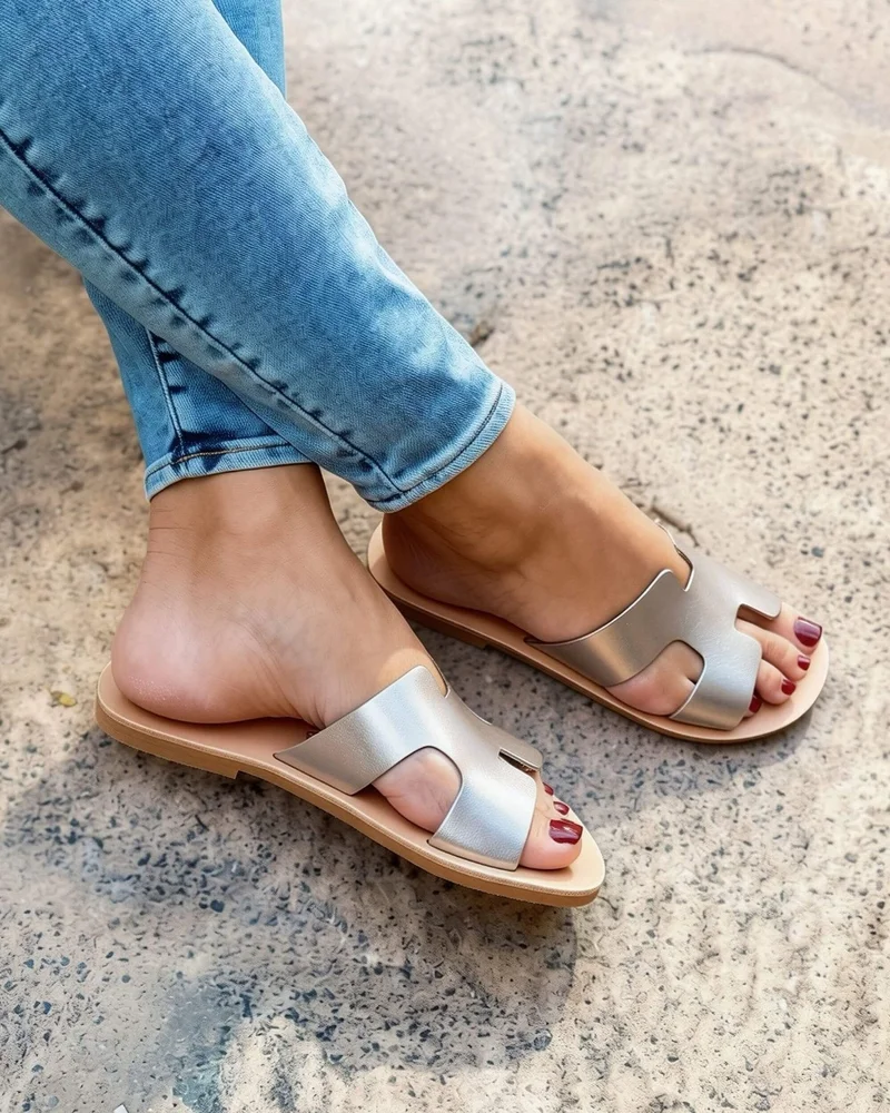 Shoeq Bronze Hania Slide for Women | Best Price UAE