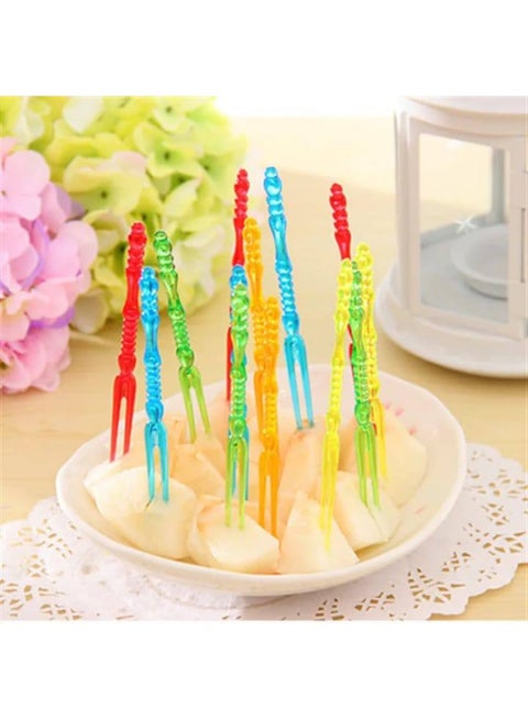 Multi-Colored Plastic Fruit Forks – Pack of 80
