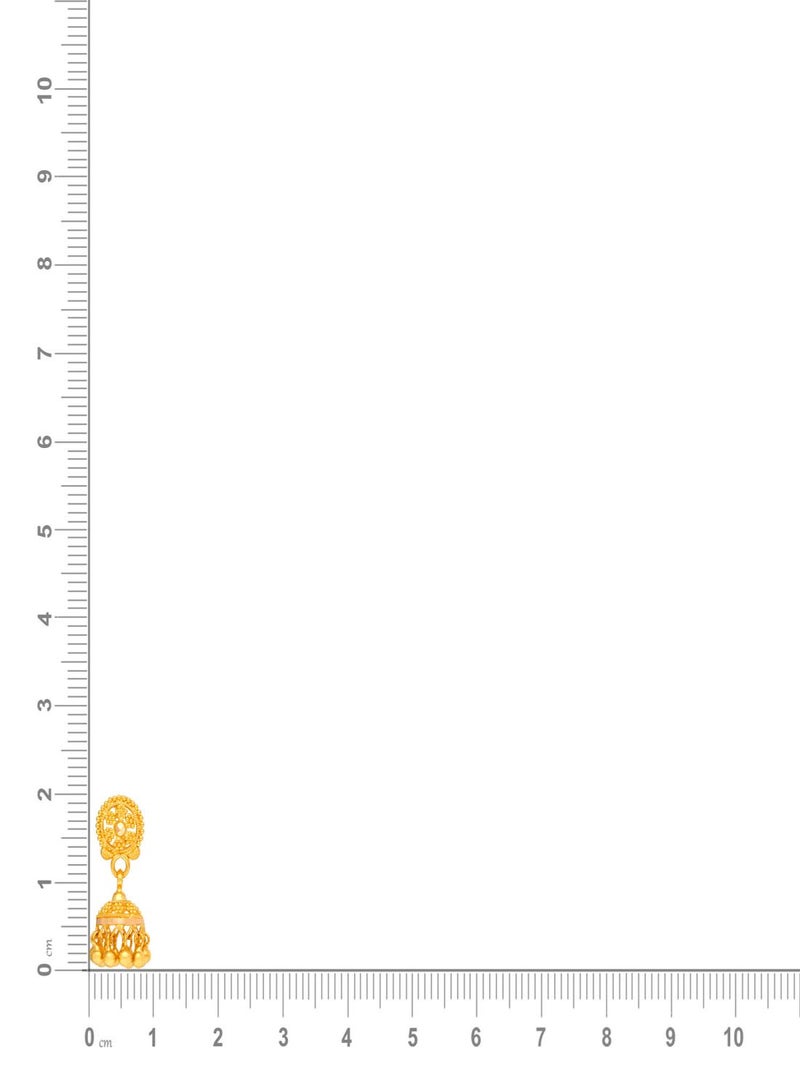 Malabar Gold and Diamonds 22 Karat 916 Purity Jhumki Gold Earrings CSER186Y - Image 4