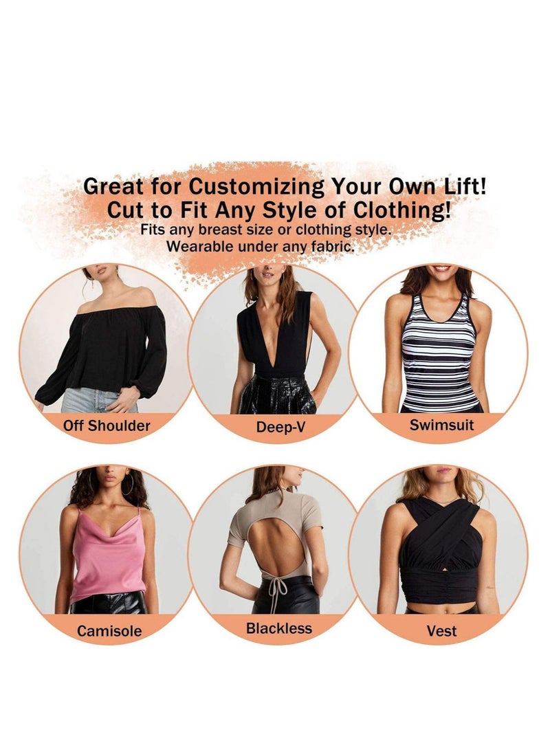 Glamroot Women's Strapless Backless Bra Lightly Padded Push Up Stick-on Adhesive Nipple Pad - Image 4