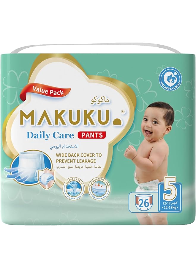 Makuku Daily Care Pants Diapers Size 5 (12 17Kg) 12 17 Months 26 Pieces - Image 1