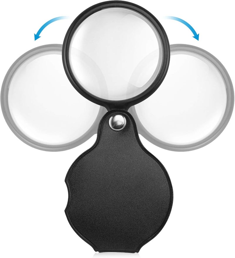 PHICANT 2PCS Upgrade Small Magnifying Glasses for Kids/Senior, Pocket Magnifier for Reading/Close Work, Mini Folding Magnifying Magnify Glass with Protective Sheath, Ideal for Repairing/Hobby/Coins, 1.96" - Image 3