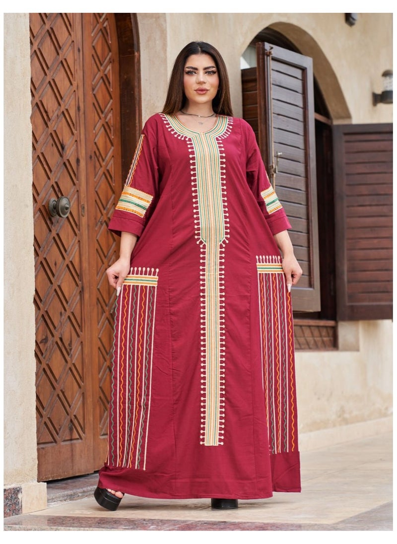 Gerenic - High-quality cotton Arabic jalabiya with an ancient Arabic heritage design - Image 1