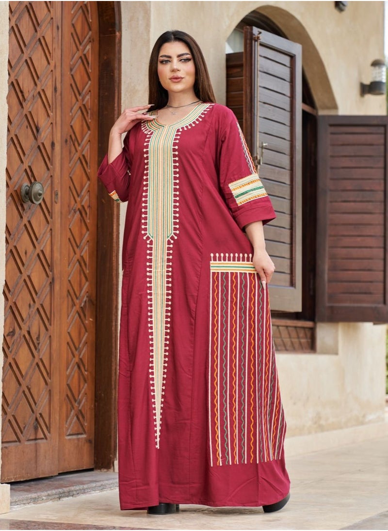 Gerenic - High-quality cotton Arabic jalabiya with an ancient Arabic heritage design - Image 1
