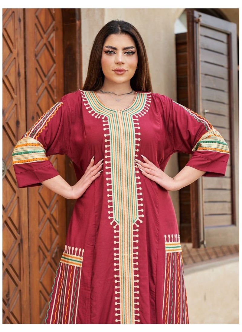 Gerenic - High-quality cotton Arabic jalabiya with an ancient Arabic heritage design - Image 1