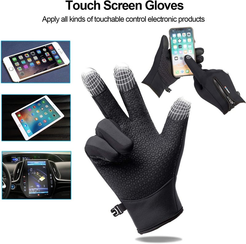GORELOX Winter Gloves for Men Women,Cold Weather Thermal Glove Windproof Water Resistant,Keep Warm Touch Screen Gloves for Cycling Running Driving - Image 3