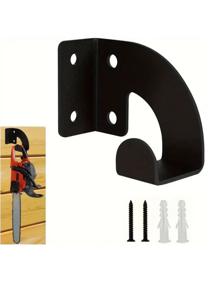 Black Heavy Duty Wall Mount Electric Saw Bracket With Pre Drilled Holes For Garage Workshop - Image 1