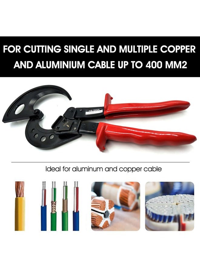 INNETOC Ratcheting Cable Cutter, 400mm2 Aluminum Copper Wire Cutters for Cutting electrical wire as Ratchet Wire Cutters (400mm2), black - Image 2