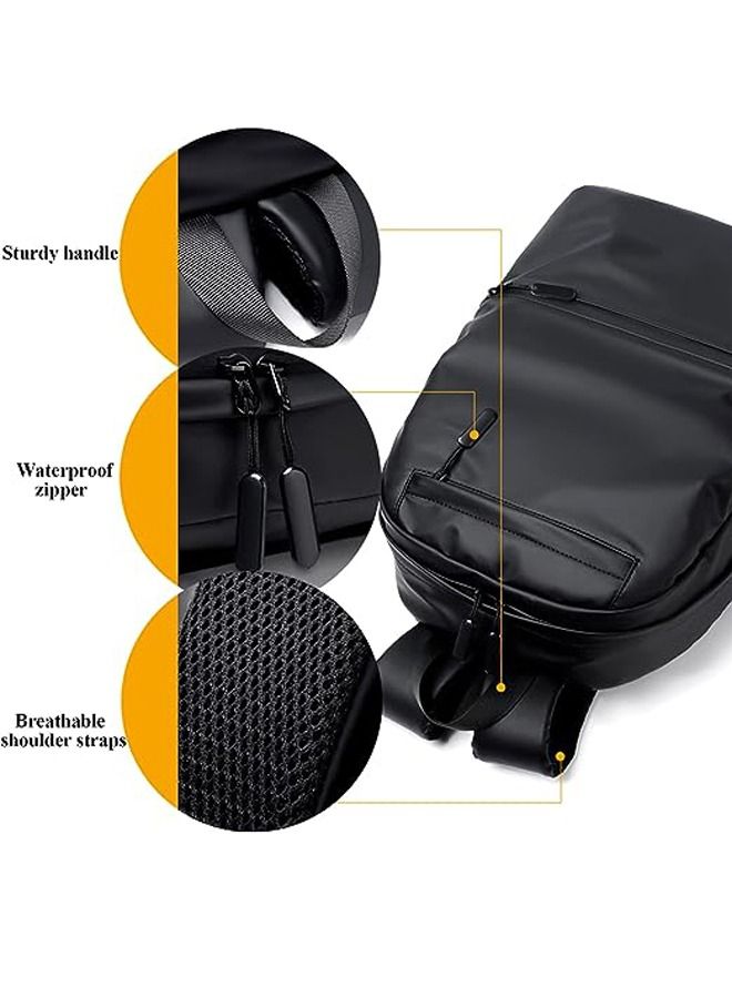 شنطة لابتوب للظهر مناسبة للسفر ومقاومة للماء وللكتب المدرسية بتصميم انيق ورفيع ومتين تناسب لابتوب مقاس 15.6 للرجال والنساء من كيشيجو - Image 4