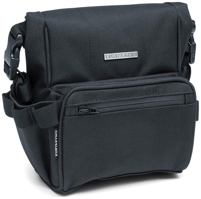 Kuryakyn 5219 Barrio Motorcycle Travel Luggage Weather Resistant Roll Top Storage Bag with Bar Straps Black