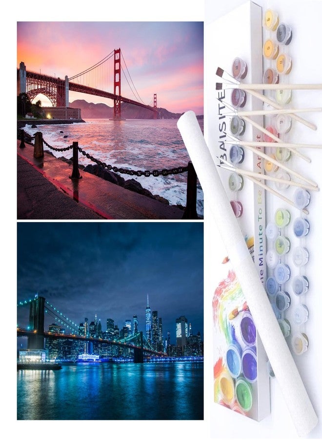 BAISITE Paint by Numbers Kit for Adults Beginners,12" Wx16 L 2 Pack Canvas for Painting Kits for Adults in Colorful Box-PBN289-290 - Image 1