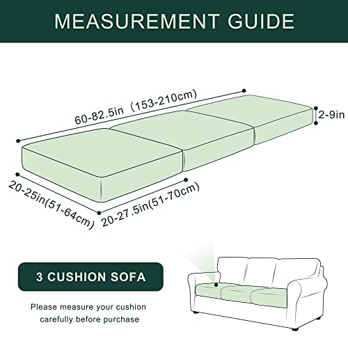 CHUN YI 3Piece Stretch Couch Cushion Covers, Sofa Seat Slipcovers for Pets, Suitable for Armchair Loveseat Sofa with Spandex Jacquard Washable Fabric(3Piece,Grey) - Image 3