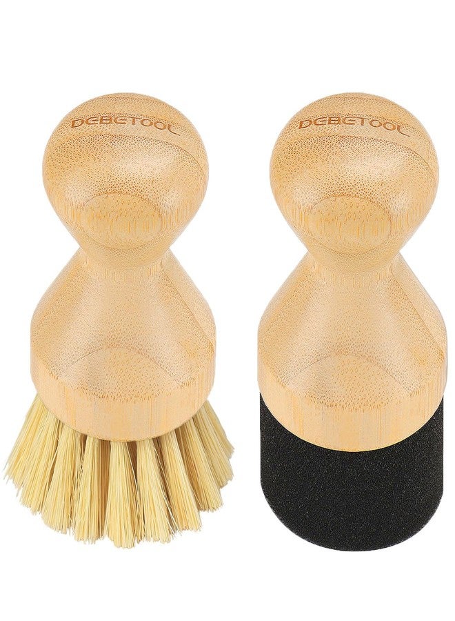 DEBETOOL Cutting Board Oil Wax Applicator and Scrub Brush Set- Natural Bamboo with Sisal Fiber and Sponge for Food Grade Mineral Oil Board，Wooden Worktops,Utensil Care - Image 1