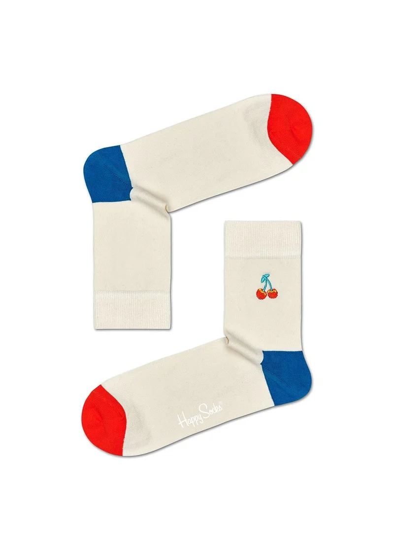 Happy Socks EMBROIDERY CHERRY 1/2 CREW SOCK